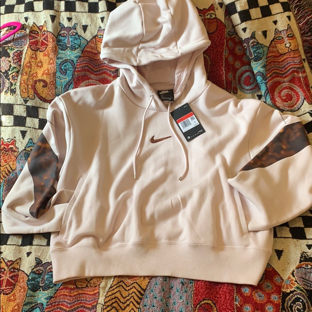 Baby pink-tortie print NIKE hoodie